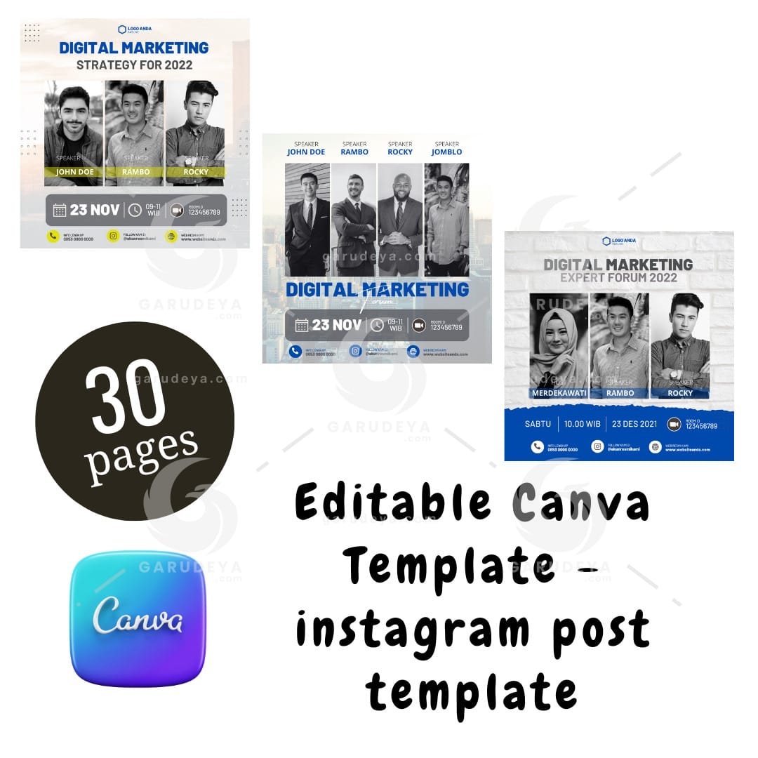 Editable Canva Template - instagram post - Seminar