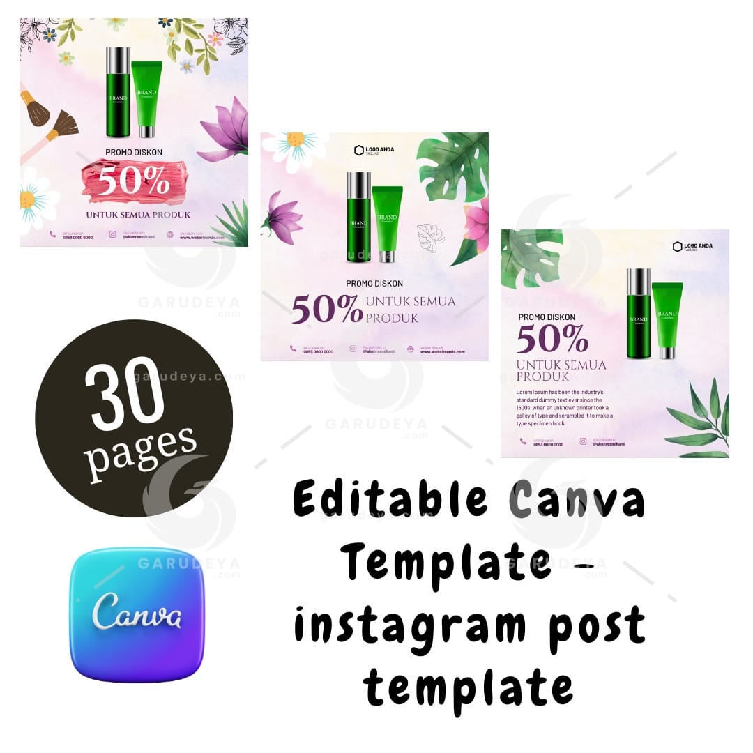 Editable Canva Template - instagram post - cosmetic