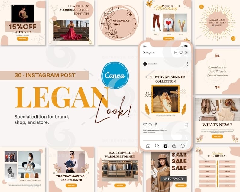 Editable Canva Template – Leganlook Social Feed Post