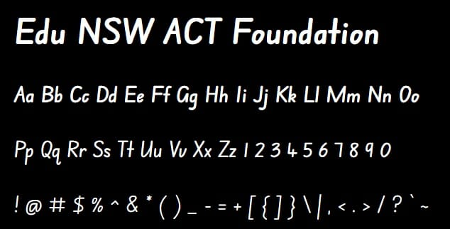 Edu NSW ACT Foundation Font