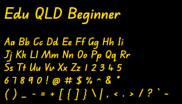 Edu QLD Beginner Font