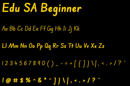 Edu SA Beginner Font