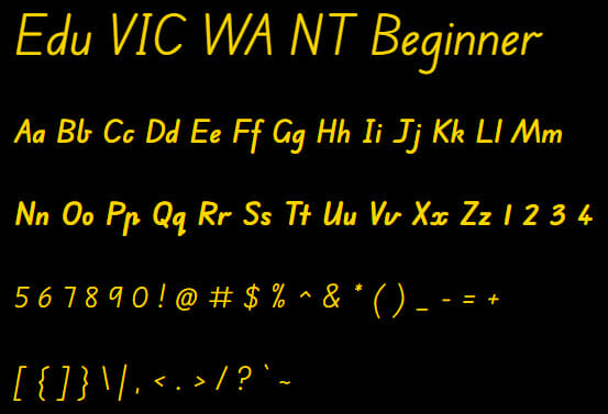 Edu VIC WA NT Beginner Font