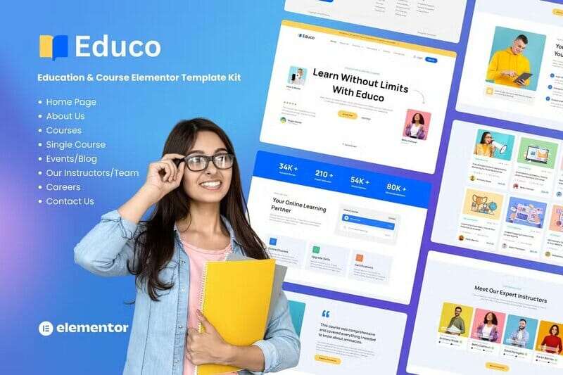 Educo – Education & Online Course Elementor Template Kit