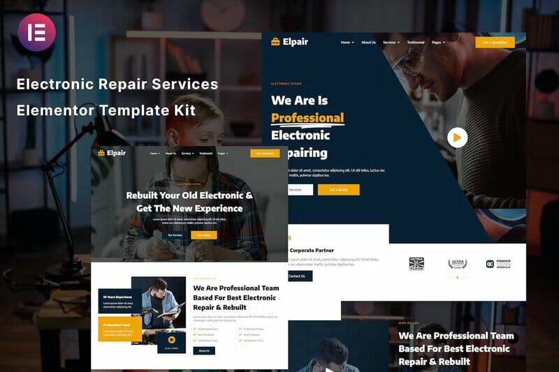 Elpair – Electronic Repair Services Elementor Template Kit