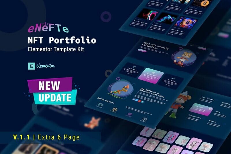 Enefte - NFT Portfolio Elementor Template Kit