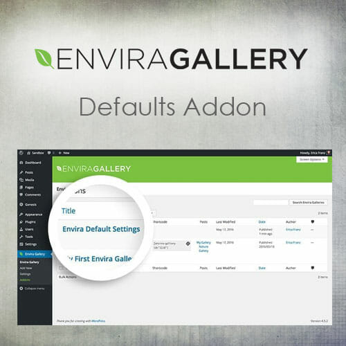 Envira Gallery Defaults Addon