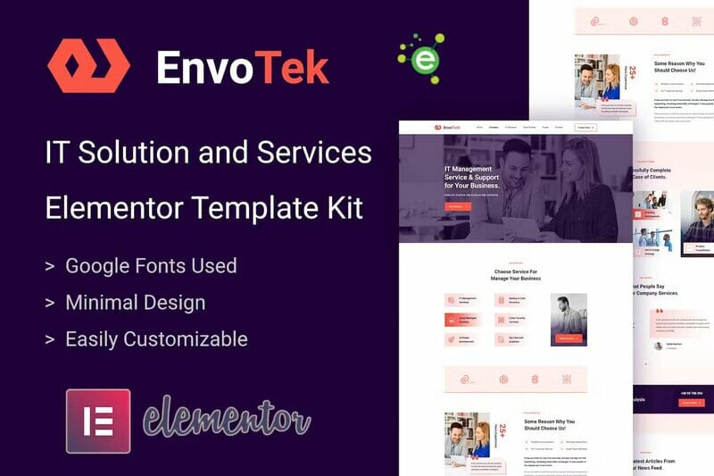 EnvoTek – IT Solution & Services Elementor Template Kit