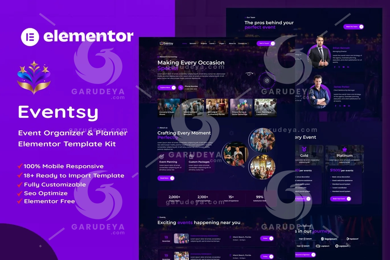 Eventsy – Event Organizer & Planner Elementor Template Kit