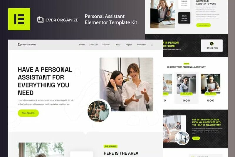 Ever Organize - Personal Assistant Elementor Template Kit