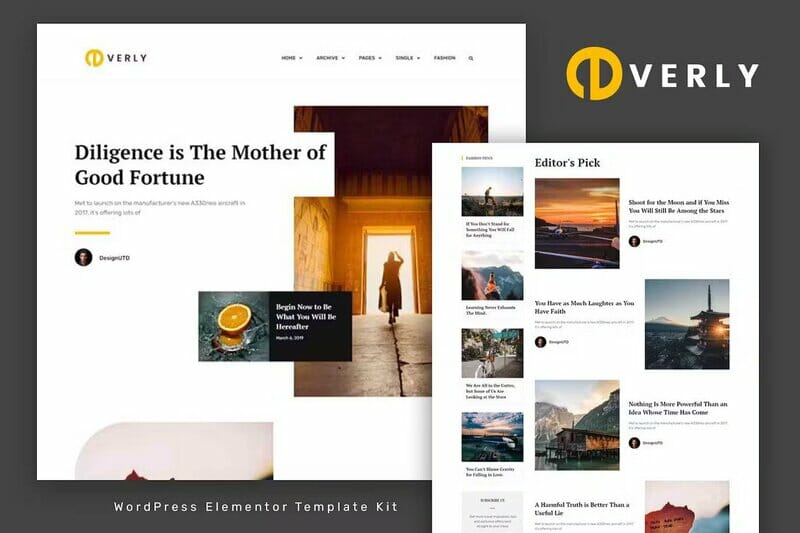 Everly – Blog & Magazine Elementor Template Kit