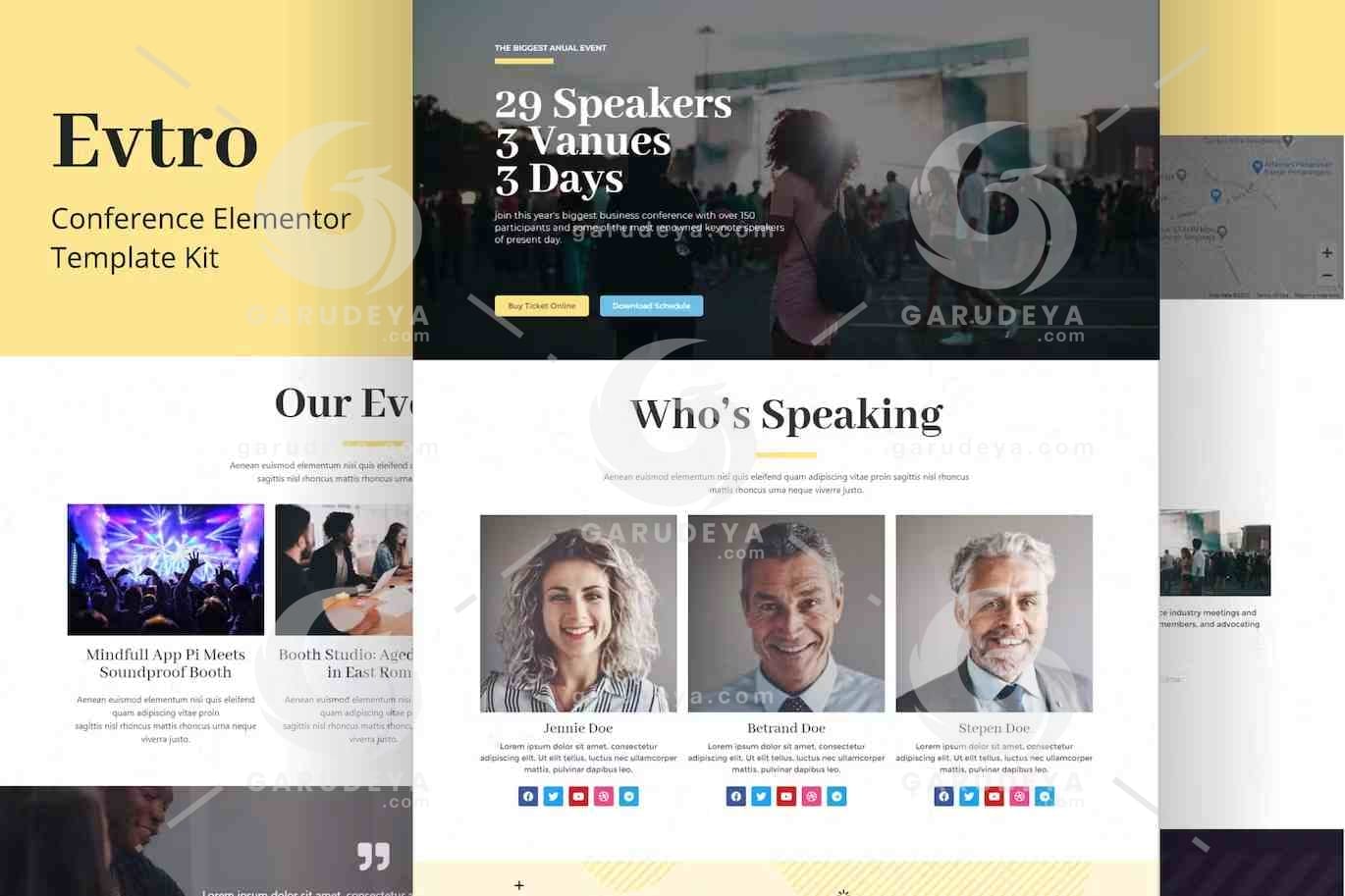 Evtro – Conference Event Elementor Template Kit