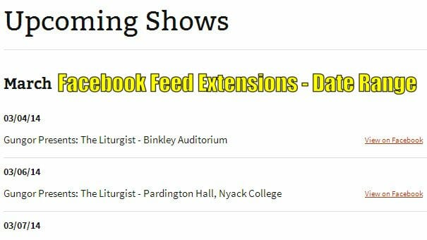 Facebook Feed Extensions - Date Range