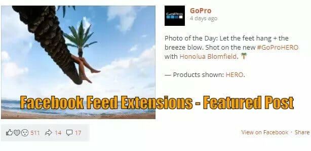 Facebook Feed Extensions – Featured Post