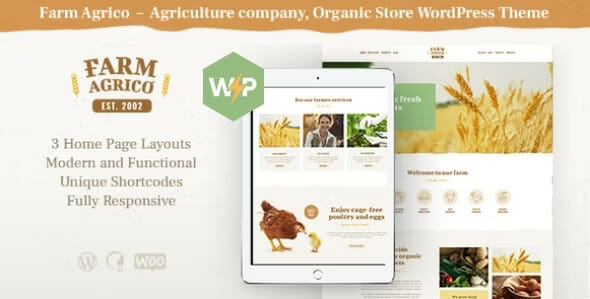 Farm Agrico Agricultural Business & Organic Food WordPress Theme