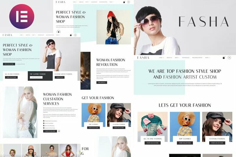 Fasha – Woman Fashion & Shop eCommerce Elementor Template Kit