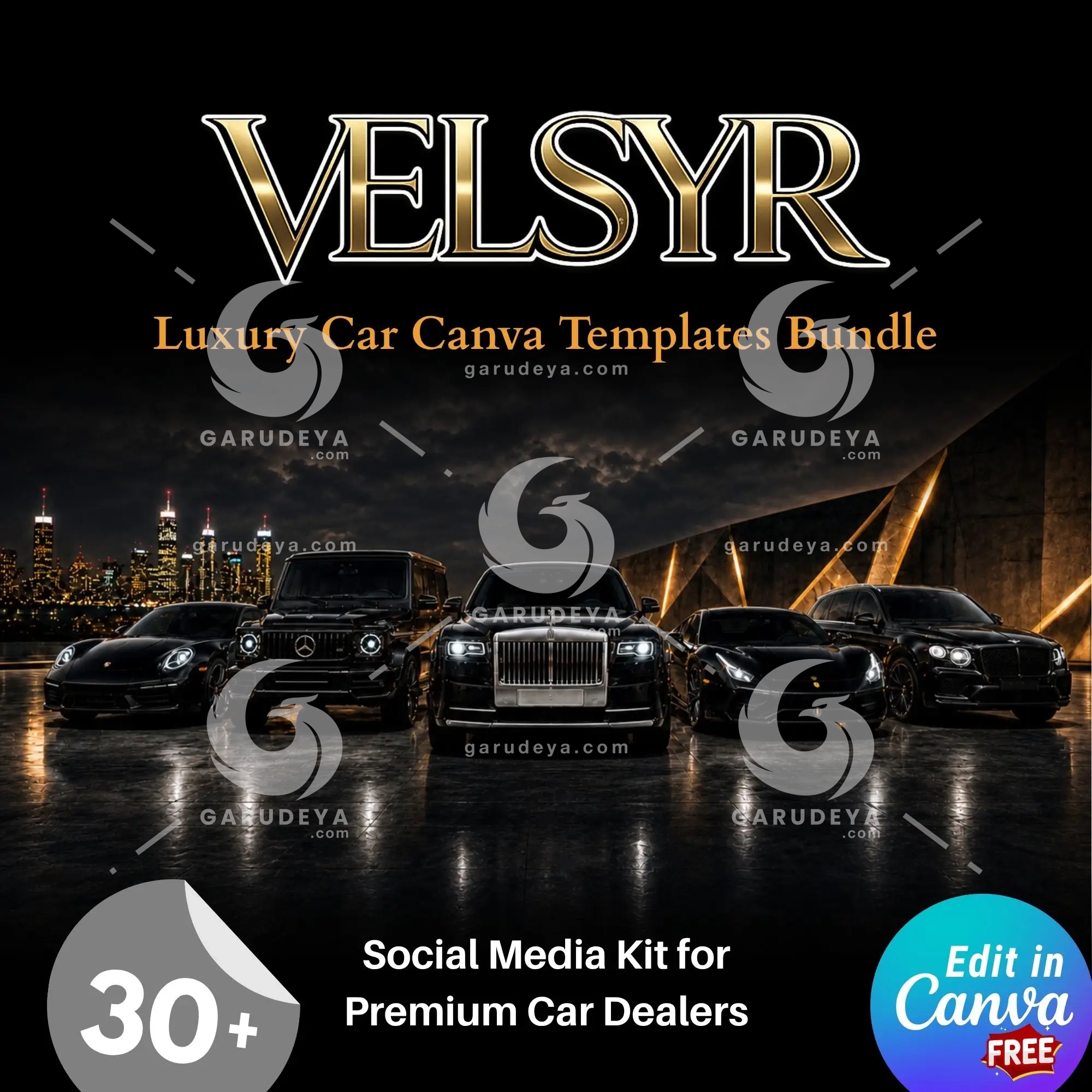 Luxury Car Dealer Canva Templates Bundle | Social Media Kit For Automotive Brands