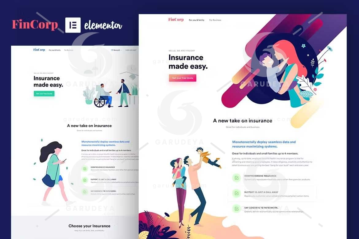 FinCorp – Insurance & Marketing Elementor Template Kit