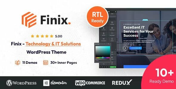 Finix - Technology & IT Solutions WordPress Theme + RTL Ready