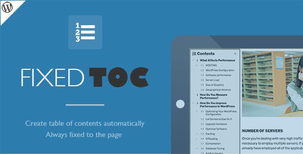 Fixed Toc Table Of Contents Plugin