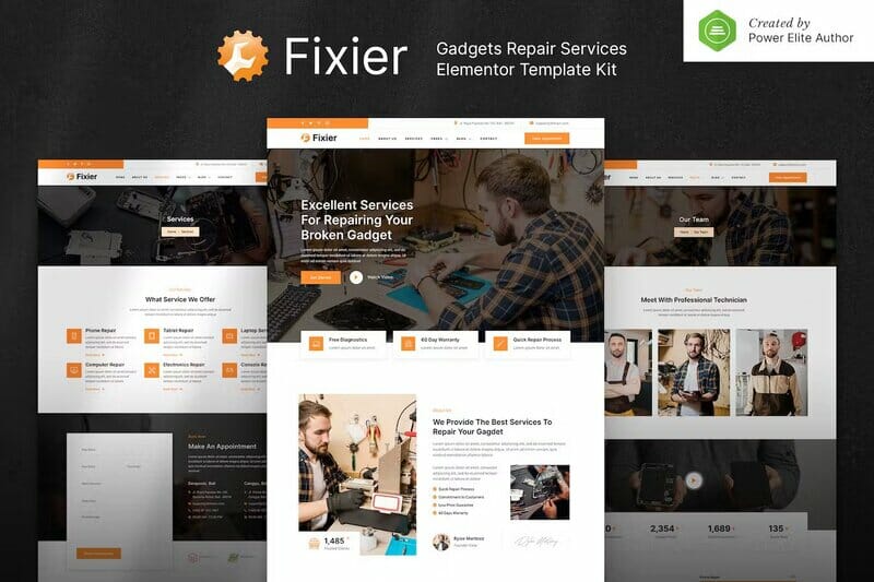 Fixier – Gadgets & Electronics Repair Services Elementor Template Kit