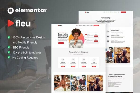 Fleu – Creative Content Creators Elementor Template Kit