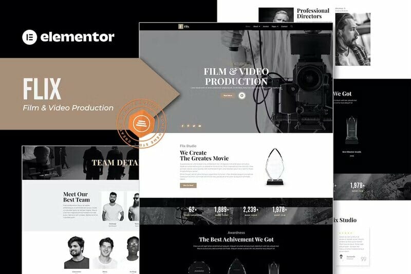 Flix – Film & Video Production Elementor Template Kit