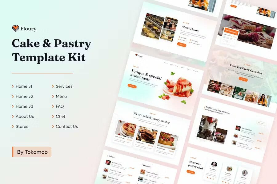 Floury Cake & Pastry Elementor Template Kit