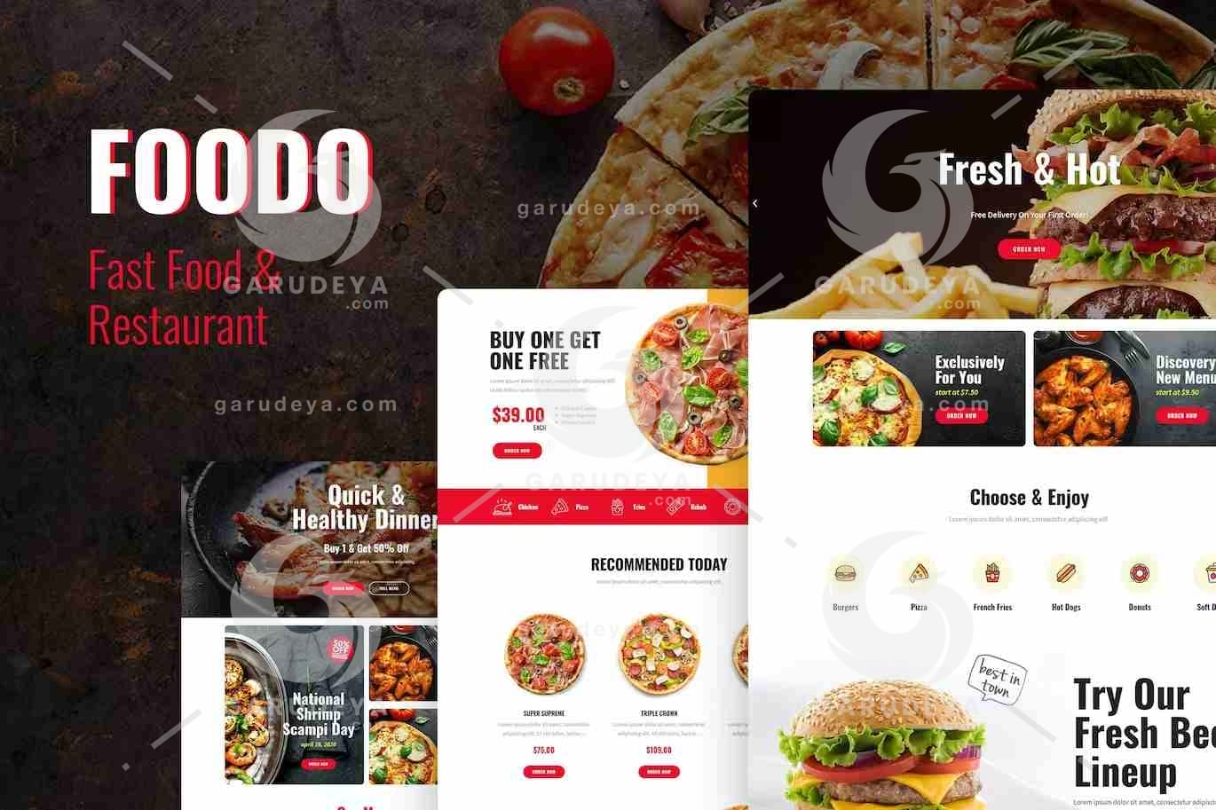 Foodo - Fast Food & Pizza Elementor Template Kit