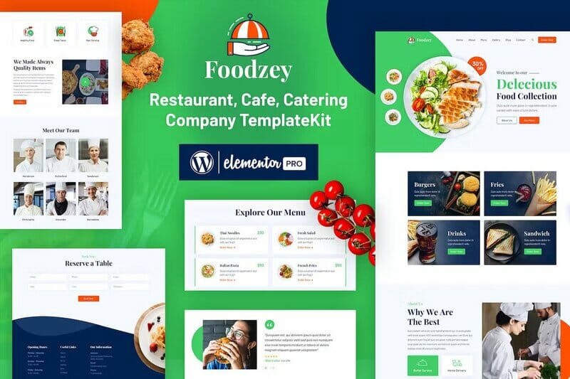 Foodzey – Restaurant Elementor Template Kit