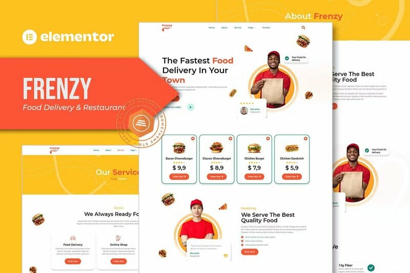 Frenzy – Food Delivery & Restaurant Elementor Template Kit