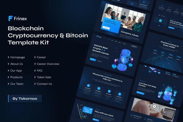 Frinex Blockchain Cryptocurrency & Bitcoin Elementor Template Kit