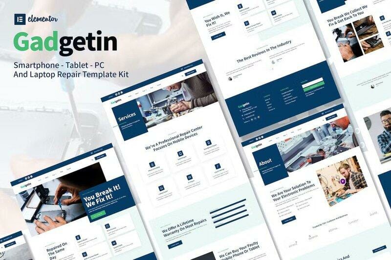 Gadgetin – Smartphone & Computer Repair Elementor Template Kit