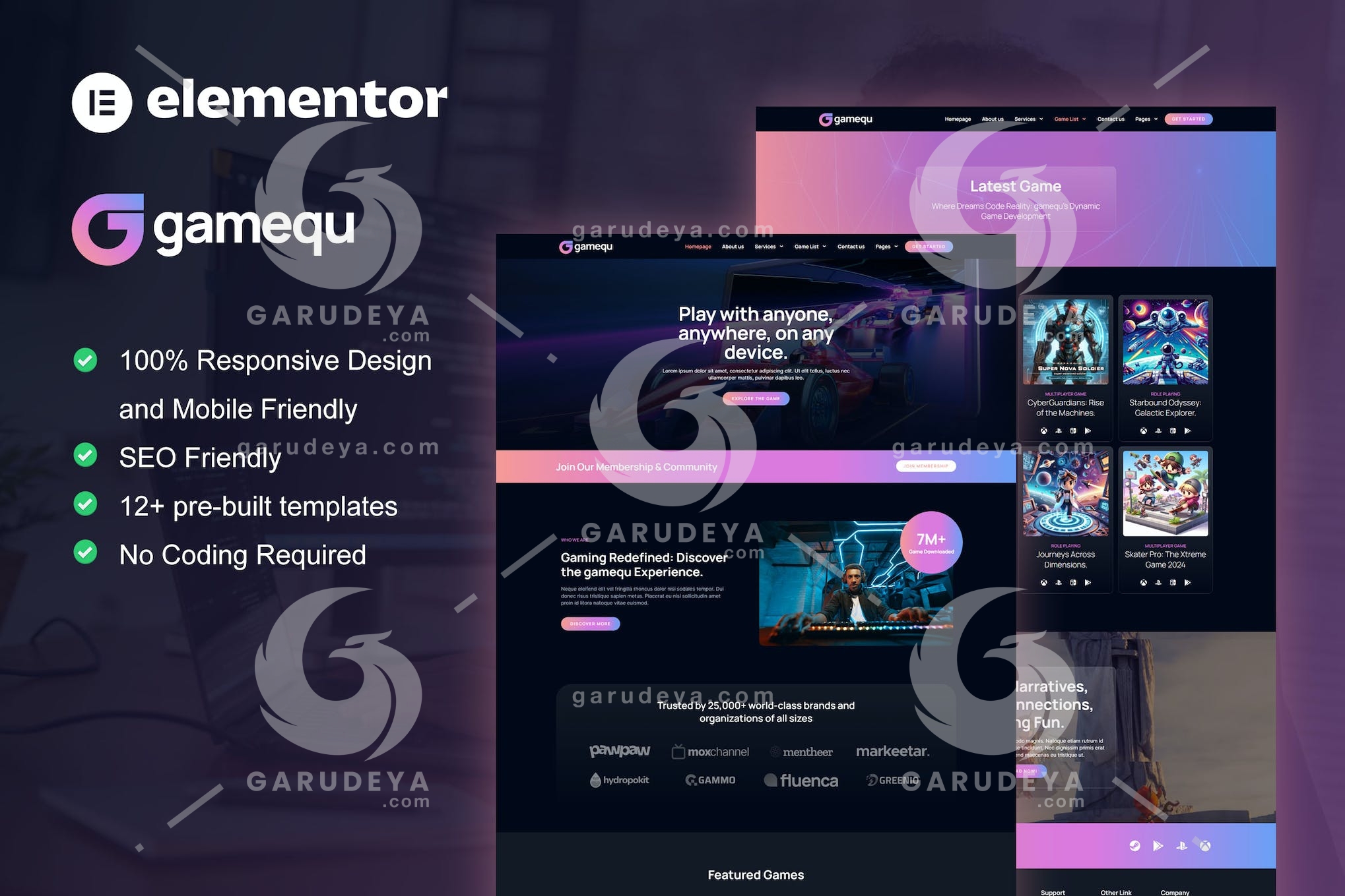 Gamequ – Game Publisher Elementor Pro Template Kit