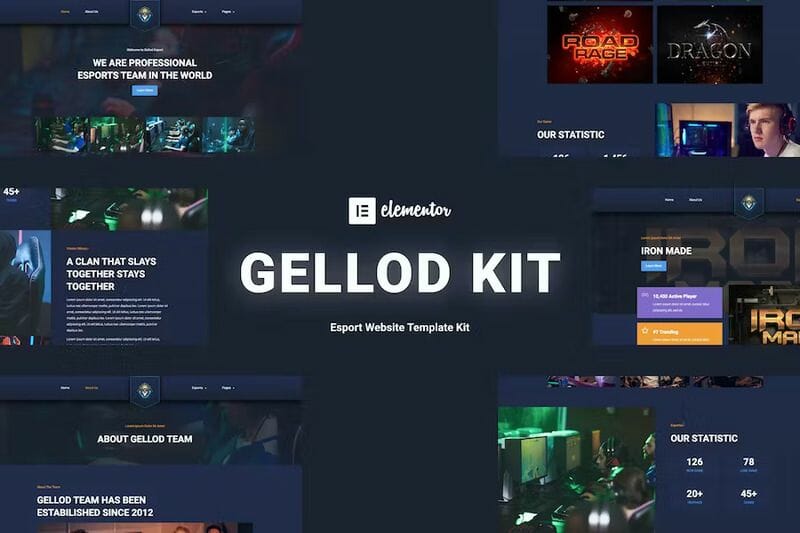 Gellod – Esport Gaming Elementor Template Kit