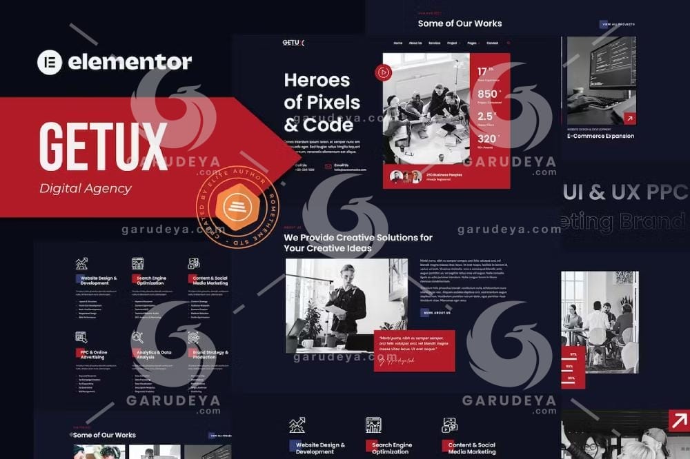 Getux - Modern Digital Agency Elementor Template Kit