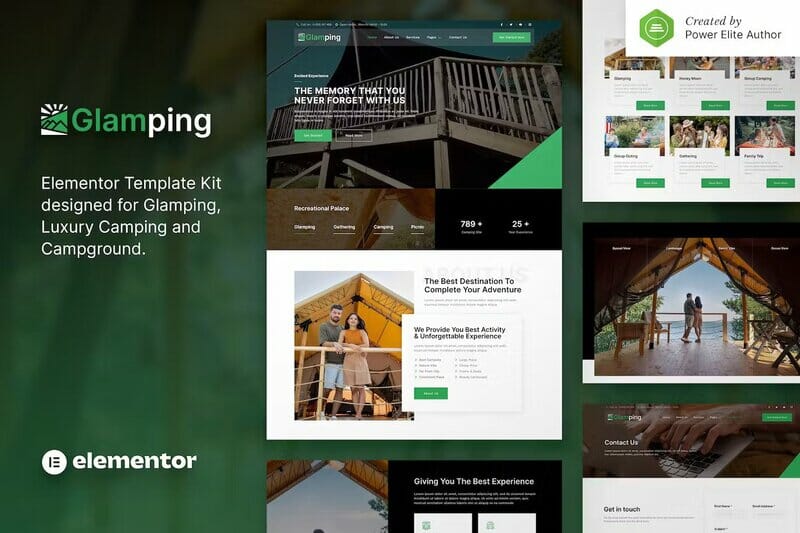 Glamping – Luxury Camping & Campground Elementor Template Kit