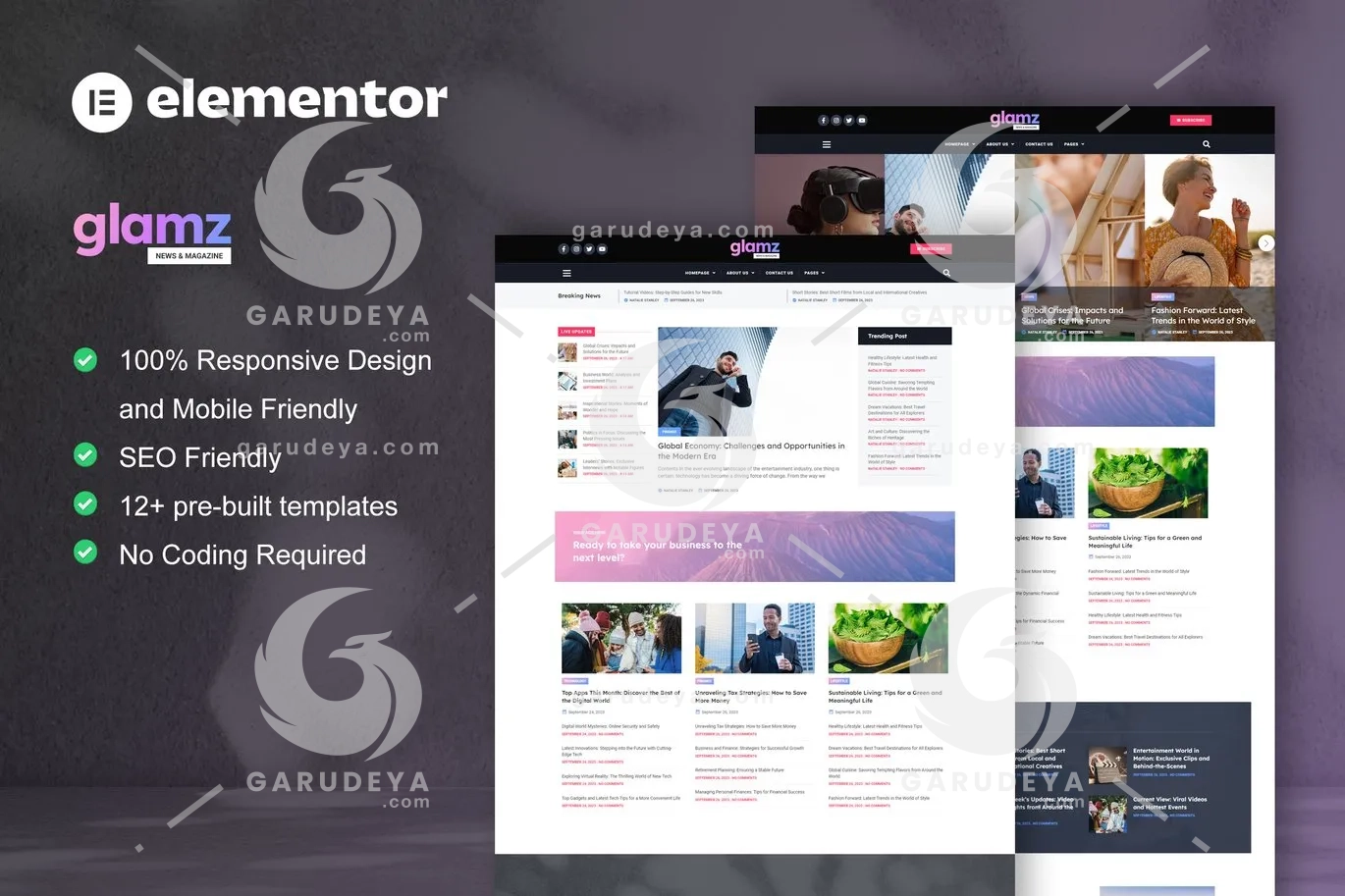 Glamz - News & Magazine Elementor Template Kit