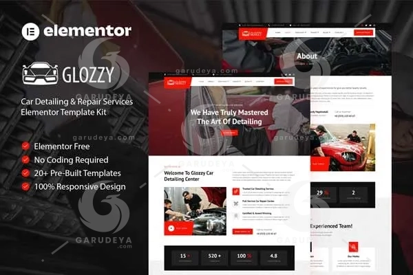 Glozzy – Car Detailing & Repair Service Elementor Template Kit