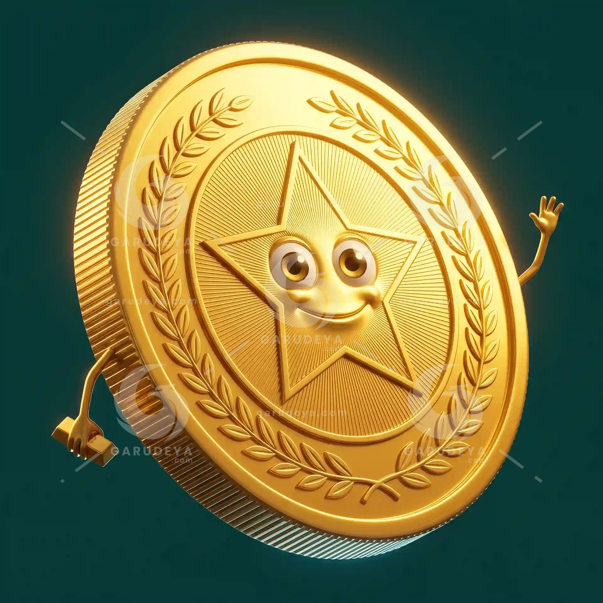 Gold Coin 3D Finance Element Design