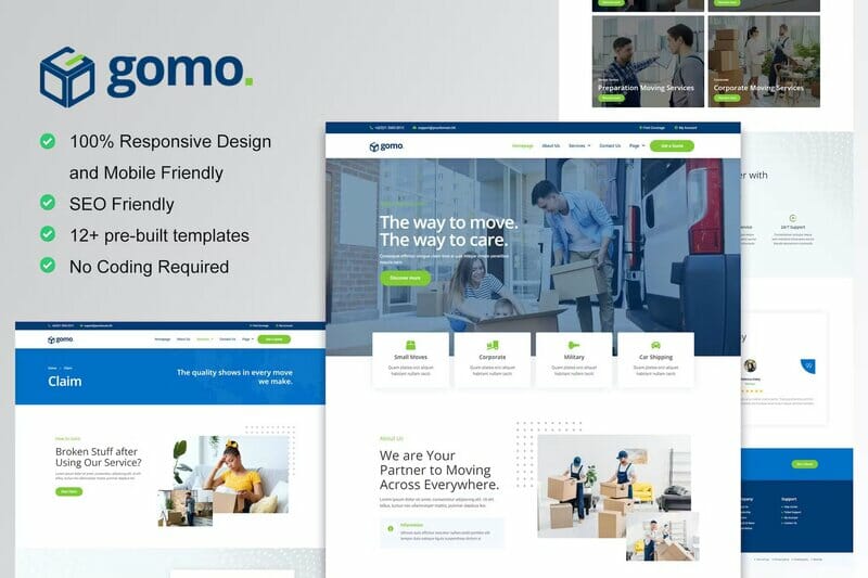 Gomo – Moving Company Elementor Template Kit