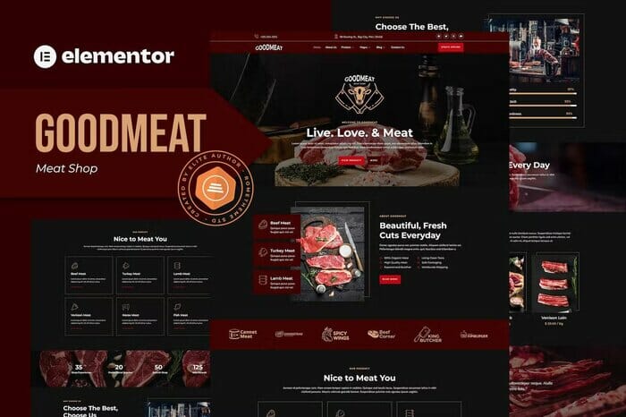 Goodmeat - Meat Shop & Butcher Elementor Template Kit