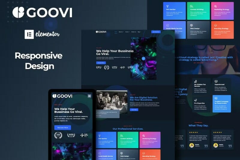 Goovi - Creative Agency & Digital Marketing Elementor Template Kits