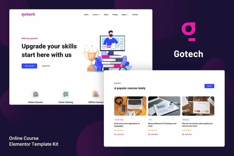 Gotech – Online Course Elementor Template Kit