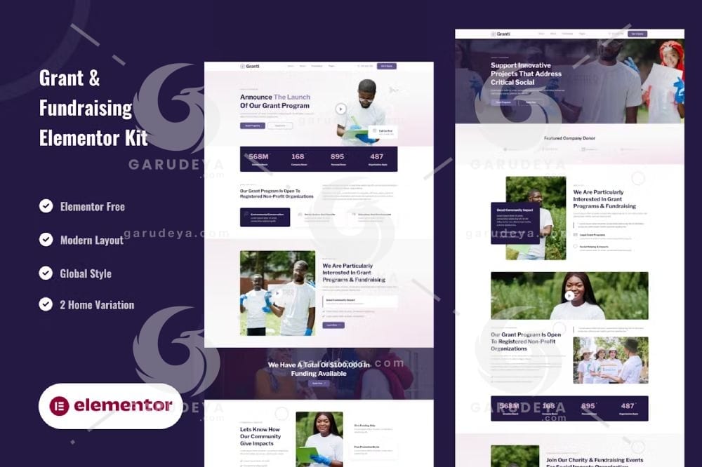 Grant & Fundraising – Elementor Template Kit