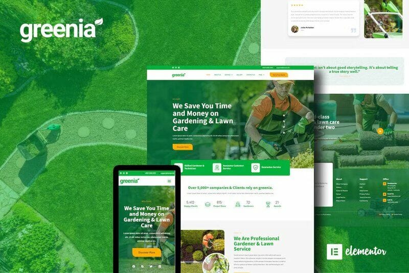 Greenia – Landscape & Gardening Elementor Template Kit