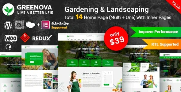 Greenova - Gardening & Landscaping WordPress Theme