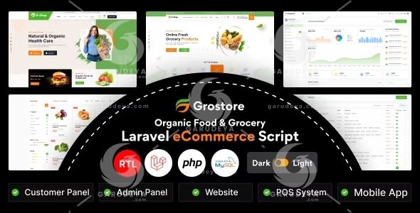 GroStore – Food & Grocery Laravel eCommerce with Admin Dashboard