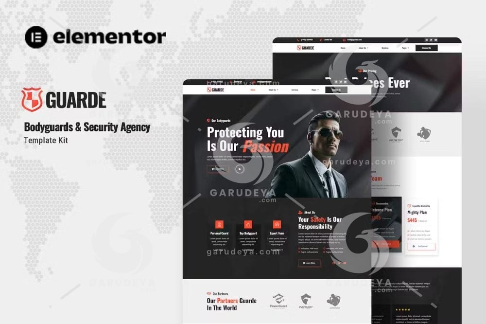 Guarde – Bodyguards & Security Agency Elementor Template Kit