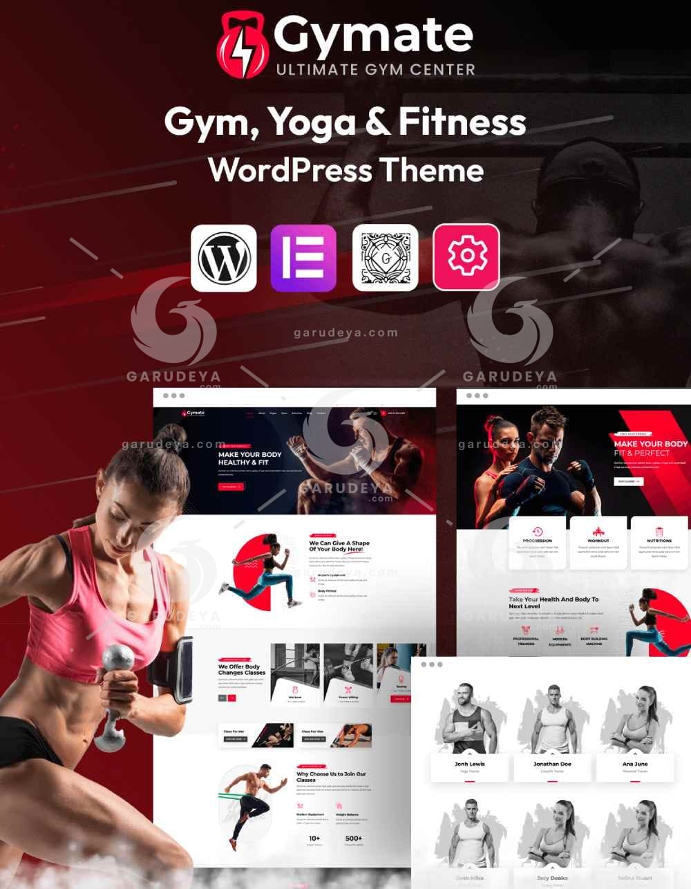 Gymat - Fitness and Gym WordPress Theme demo home